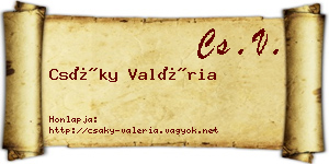 Csáky Valéria névjegykártya